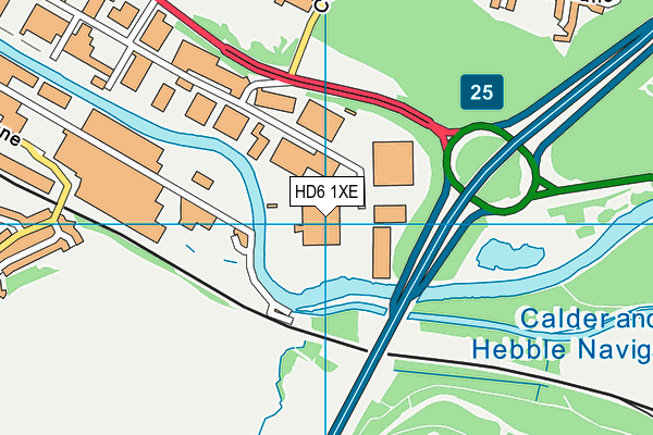 HD6 1XE map - OS VectorMap District (Ordnance Survey) HD6 1XE map - OS VectorMap District (Ordnance Survey)