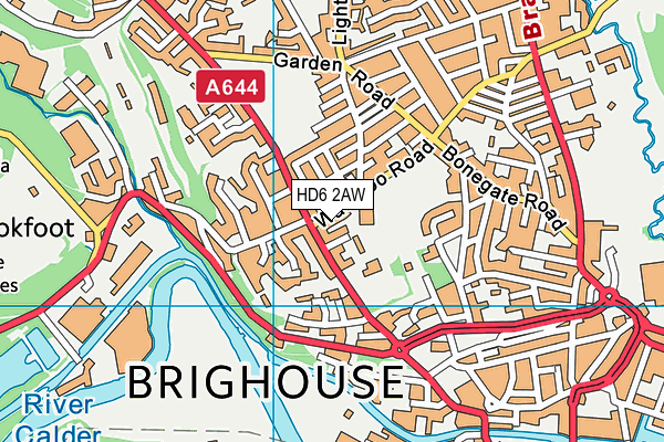 HD6 2AW map - OS VectorMap District (Ordnance Survey) HD6 2AW map - OS VectorMap District (Ordnance Survey)