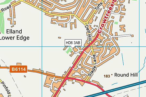 HD6 3AB map - OS VectorMap District (Ordnance Survey) HD6 3AB map - OS VectorMap District (Ordnance Survey)