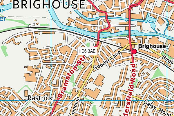 HD6 3AE map - OS VectorMap District (Ordnance Survey) HD6 3AE map - OS VectorMap District (Ordnance Survey)