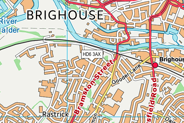 HD6 3AX map - OS VectorMap District (Ordnance Survey) HD6 3AX map - OS VectorMap District (Ordnance Survey)