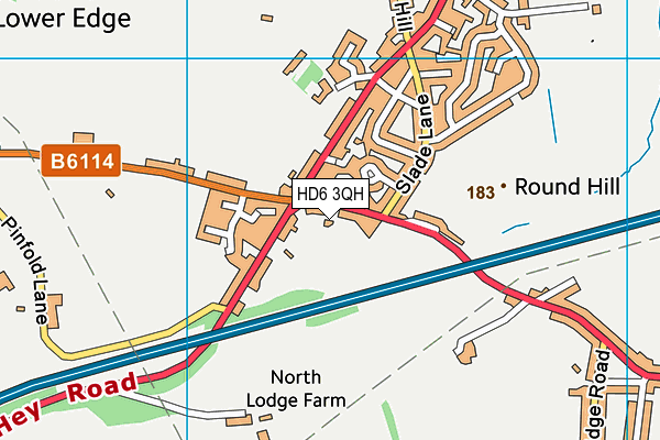 HD6 3QH map - OS VectorMap District (Ordnance Survey)