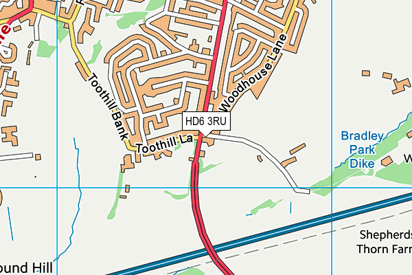 HD6 3RU map - OS VectorMap District (Ordnance Survey) HD6 3RU map - OS VectorMap District (Ordnance Survey)