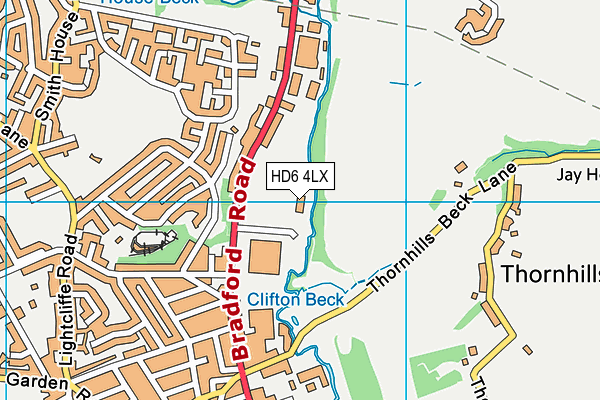HD6 4LX map - OS VectorMap District (Ordnance Survey) HD6 4LX map - OS VectorMap District (Ordnance Survey)