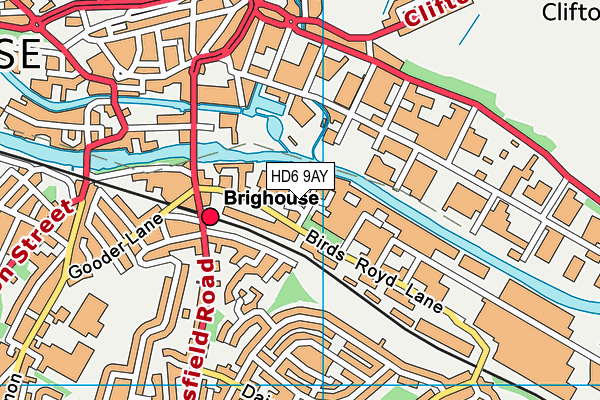 HD6 9AY map - OS VectorMap District (Ordnance Survey) HD6 9AY map - OS VectorMap District (Ordnance Survey)
