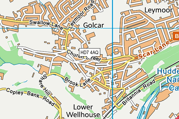 HD7 4AQ map - OS VectorMap District (Ordnance Survey) HD7 4AQ map - OS VectorMap District (Ordnance Survey)
