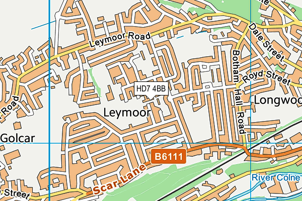 HD7 4BB map - OS VectorMap District (Ordnance Survey) HD7 4BB map - OS VectorMap District (Ordnance Survey)
