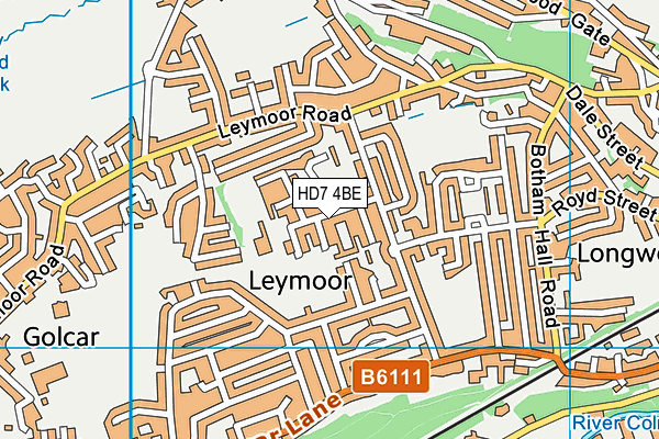 HD7 4BE map - OS VectorMap District (Ordnance Survey) HD7 4BE map - OS VectorMap District (Ordnance Survey)