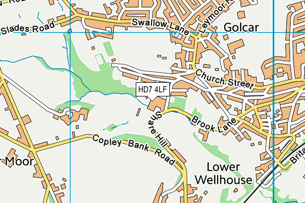 HD7 4LF map - OS VectorMap District (Ordnance Survey) HD7 4LF map - OS VectorMap District (Ordnance Survey)
