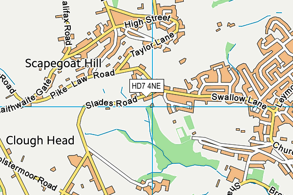 HD7 4NE map - OS VectorMap District (Ordnance Survey) HD7 4NE map - OS VectorMap District (Ordnance Survey)