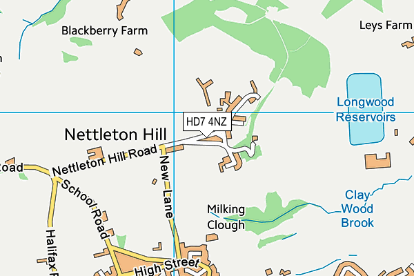 HD7 4NZ map - OS VectorMap District (Ordnance Survey) HD7 4NZ map - OS VectorMap District (Ordnance Survey)