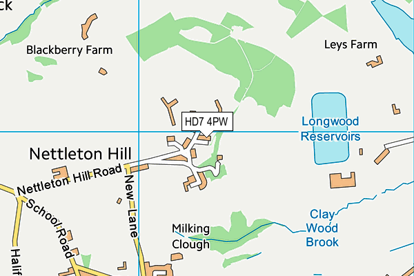 HD7 4PW map - OS VectorMap District (Ordnance Survey) HD7 4PW map - OS VectorMap District (Ordnance Survey)