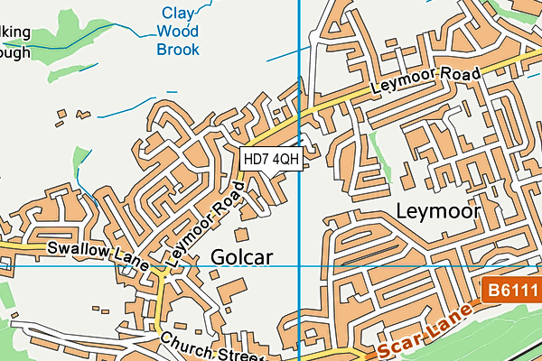 HD7 4QH map - OS VectorMap District (Ordnance Survey) HD7 4QH map - OS VectorMap District (Ordnance Survey)