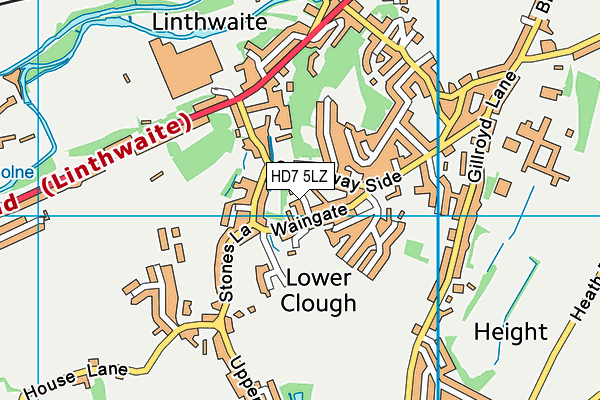 HD7 5LZ map - OS VectorMap District (Ordnance Survey) HD7 5LZ map - OS VectorMap District (Ordnance Survey)