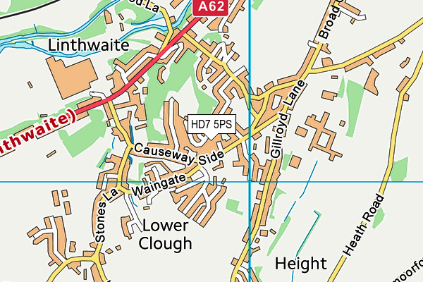 HD7 5PS map - OS VectorMap District (Ordnance Survey) HD7 5PS map - OS VectorMap District (Ordnance Survey)