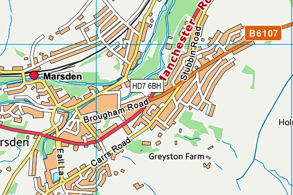 HD7 6BH map - OS VectorMap District (Ordnance Survey) HD7 6BH map - OS VectorMap District (Ordnance Survey)
