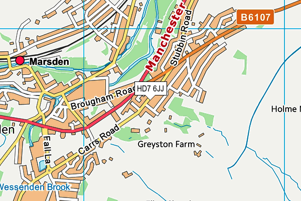 HD7 6JJ map - OS VectorMap District (Ordnance Survey) HD7 6JJ map - OS VectorMap District (Ordnance Survey)