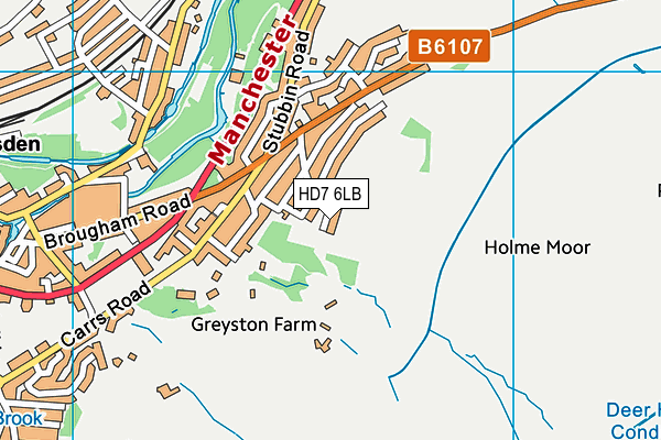 HD7 6LB map - OS VectorMap District (Ordnance Survey) HD7 6LB map - OS VectorMap District (Ordnance Survey)