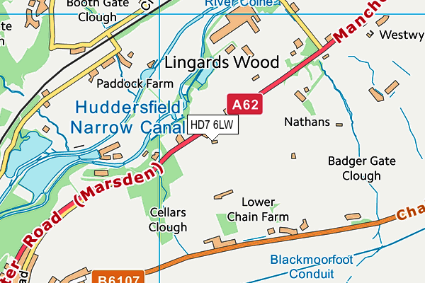 HD7 6LW map - OS VectorMap District (Ordnance Survey) HD7 6LW map - OS VectorMap District (Ordnance Survey)
