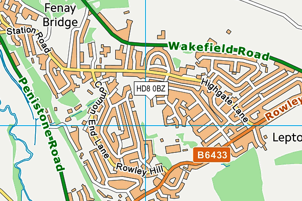 HD8 0BZ map - OS VectorMap District (Ordnance Survey) HD8 0BZ map - OS VectorMap District (Ordnance Survey)