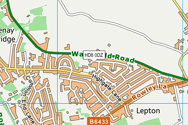 HD8 0DZ map - OS VectorMap District (Ordnance Survey)