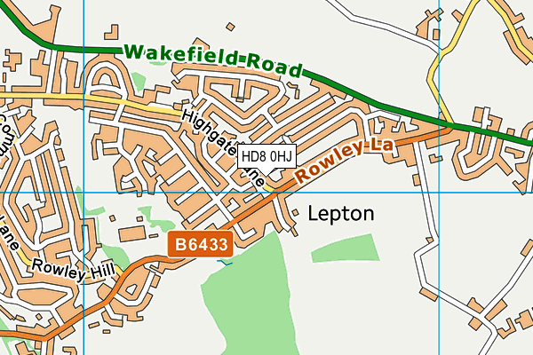 HD8 0HJ map - OS VectorMap District (Ordnance Survey) HD8 0HJ map - OS VectorMap District (Ordnance Survey)