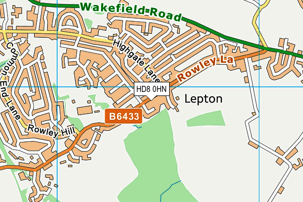 HD8 0HN map - OS VectorMap District (Ordnance Survey)