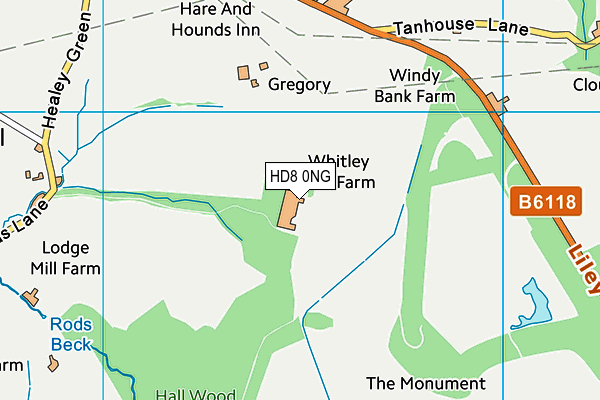 HD8 0NG map - OS VectorMap District (Ordnance Survey) HD8 0NG map - OS VectorMap District (Ordnance Survey)