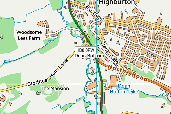 HD8 0PW map - OS VectorMap District (Ordnance Survey) HD8 0PW map - OS VectorMap District (Ordnance Survey)