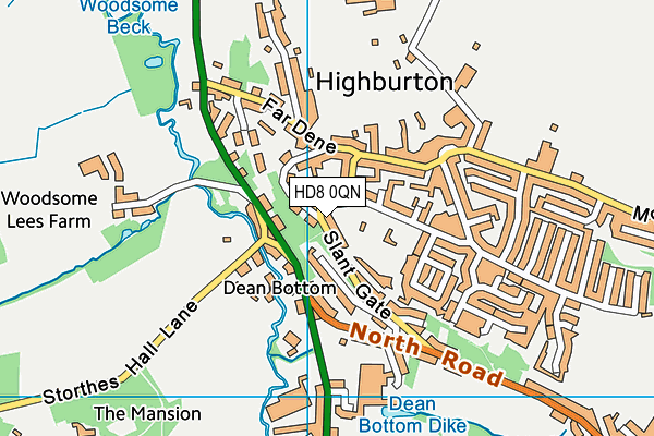 HD8 0QN map - OS VectorMap District (Ordnance Survey) HD8 0QN map - OS VectorMap District (Ordnance Survey)