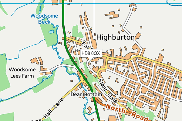 HD8 0QX map - OS VectorMap District (Ordnance Survey) HD8 0QX map - OS VectorMap District (Ordnance Survey)
