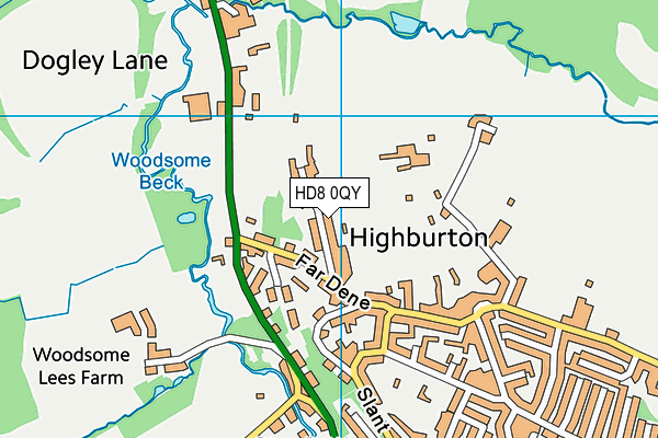 HD8 0QY map - OS VectorMap District (Ordnance Survey) HD8 0QY map - OS VectorMap District (Ordnance Survey)