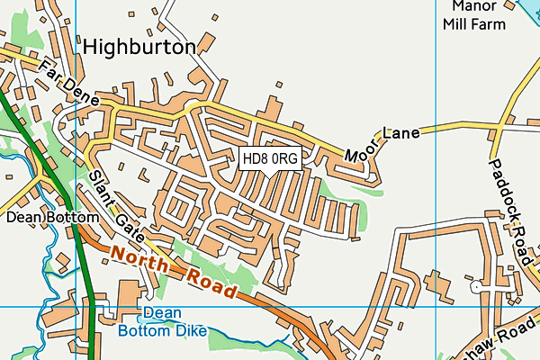 HD8 0RG map - OS VectorMap District (Ordnance Survey) HD8 0RG map - OS VectorMap District (Ordnance Survey)