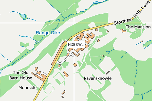 HD8 0WL map - OS VectorMap District (Ordnance Survey) HD8 0WL map - OS VectorMap District (Ordnance Survey)