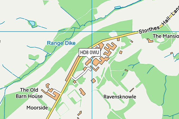 HD8 0WU map - OS VectorMap District (Ordnance Survey)