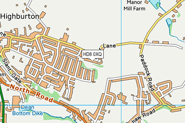 HD8 0XQ map - OS VectorMap District (Ordnance Survey) HD8 0XQ map - OS VectorMap District (Ordnance Survey)