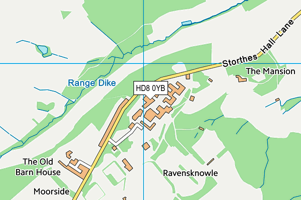 HD8 0YB map - OS VectorMap District (Ordnance Survey) HD8 0YB map - OS VectorMap District (Ordnance Survey)