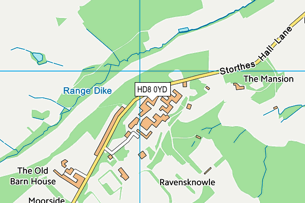 HD8 0YD map - OS VectorMap District (Ordnance Survey) HD8 0YD map - OS VectorMap District (Ordnance Survey)