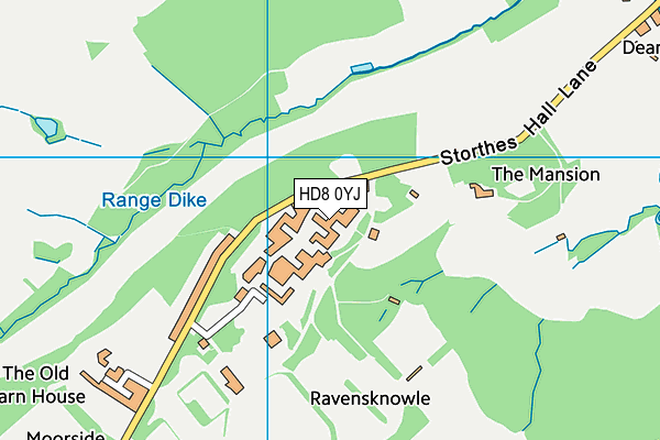 HD8 0YJ map - OS VectorMap District (Ordnance Survey) HD8 0YJ map - OS VectorMap District (Ordnance Survey)