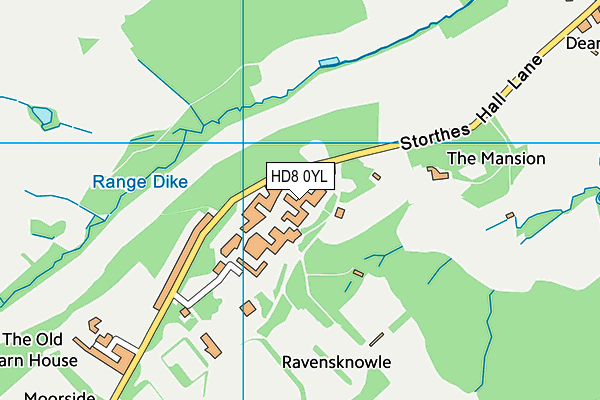 HD8 0YL map - OS VectorMap District (Ordnance Survey) HD8 0YL map - OS VectorMap District (Ordnance Survey)
