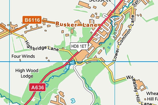 HD8 1ET map - OS VectorMap District (Ordnance Survey) HD8 1ET map - OS VectorMap District (Ordnance Survey)