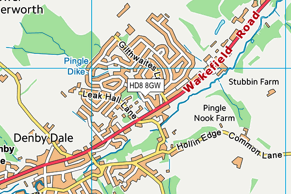HD8 8GW map - OS VectorMap District (Ordnance Survey) HD8 8GW map - OS VectorMap District (Ordnance Survey)