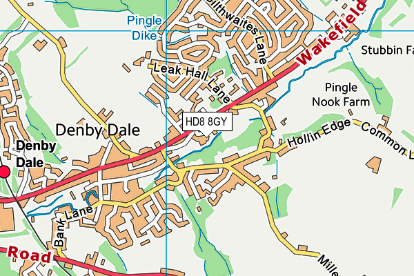 HD8 8GY map - OS VectorMap District (Ordnance Survey) HD8 8GY map - OS VectorMap District (Ordnance Survey)