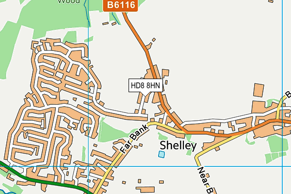 HD8 8HN map - OS VectorMap District (Ordnance Survey)