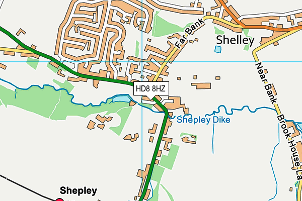HD8 8HZ map - OS VectorMap District (Ordnance Survey)
