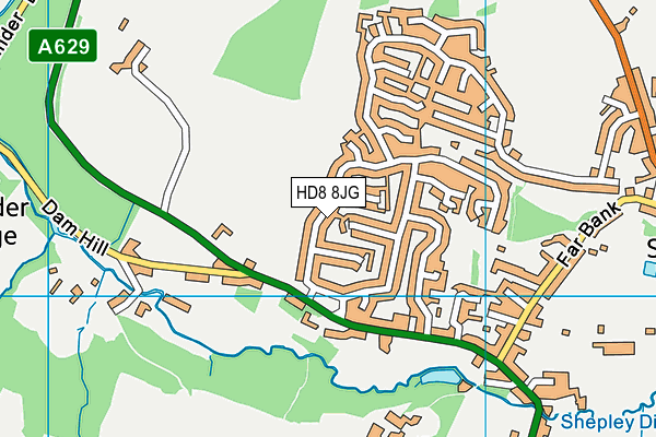 HD8 8JG map - OS VectorMap District (Ordnance Survey) HD8 8JG map - OS VectorMap District (Ordnance Survey)