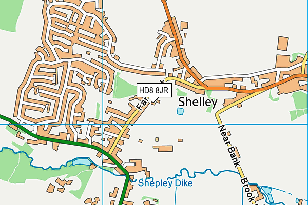 HD8 8JR map - OS VectorMap District (Ordnance Survey) HD8 8JR map - OS VectorMap District (Ordnance Survey)