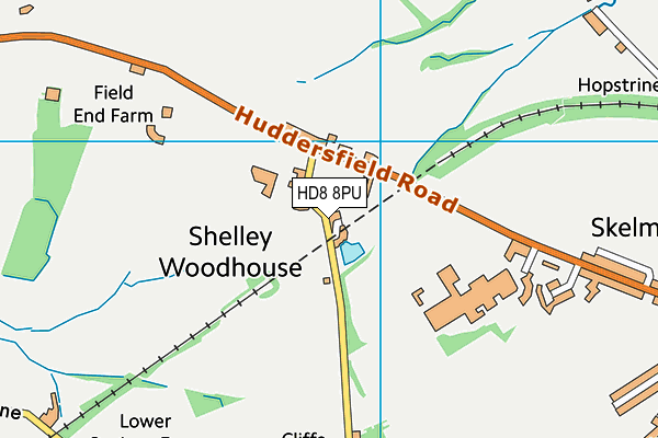 HD8 8PU map - OS VectorMap District (Ordnance Survey) HD8 8PU map - OS VectorMap District (Ordnance Survey)
