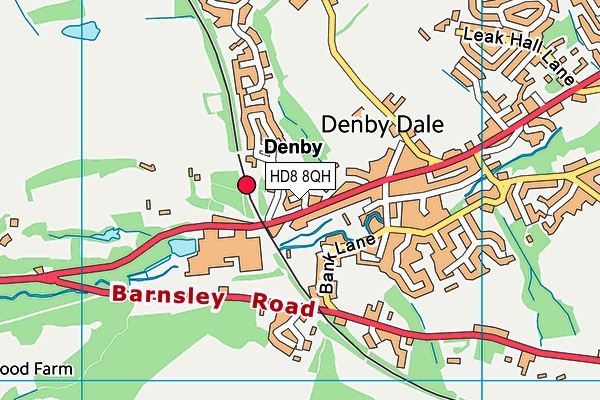 HD8 8QH map - OS VectorMap District (Ordnance Survey)
