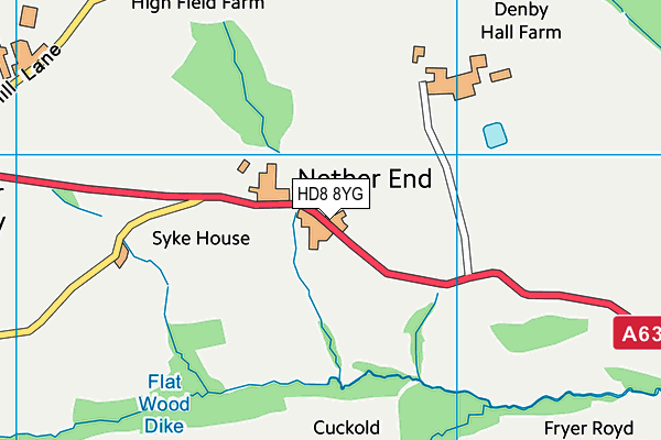 HD8 8YG map - OS VectorMap District (Ordnance Survey) HD8 8YG map - OS VectorMap District (Ordnance Survey)